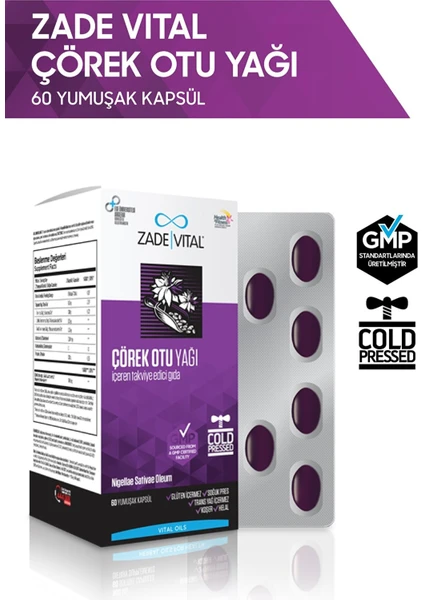 Zade Vital Çörek Otu Yağı 900 Mg 60 Kapsül