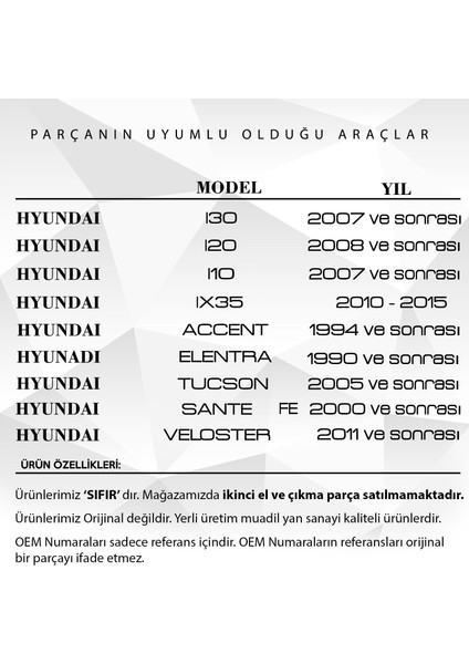 Alpha Auto Part Hyundai I30 I20 Kia Rio Için Anahtar Buton Lastiği