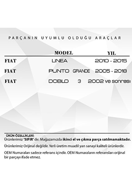 Alpha Auto Part Fiat Linea,punto Grande,doblo 3 Için Orta Sol Kalorifer Difüzörü