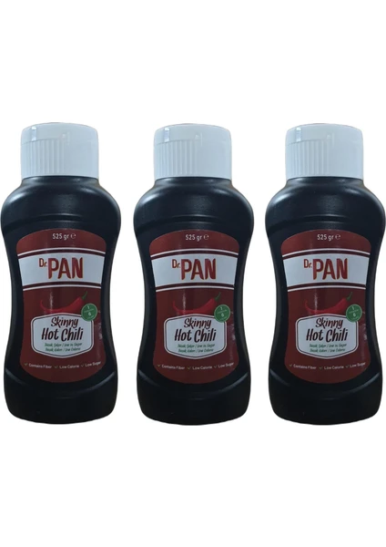 Dr. Pan Hot Chili Sos 525 gr x 3 Adet Düşük Kalorili Acı Biber Sosu