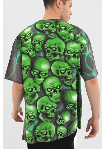 - Skull Pile Antrasit Oversize T-Shirt