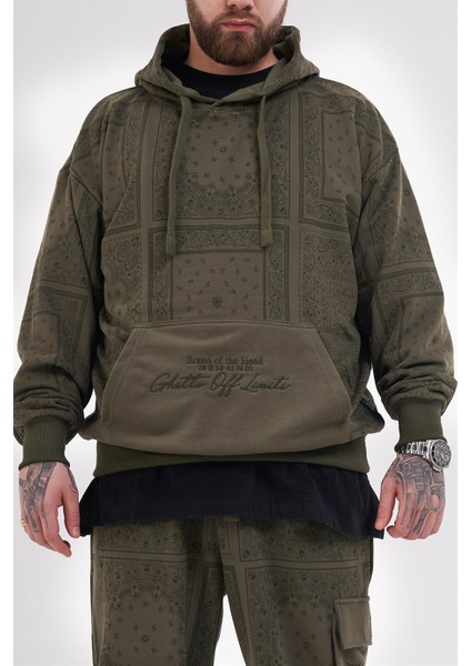 Allover Bandana Hoodie Haki fırsatları
