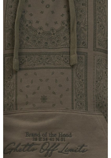Allover Bandana Hoodie Haki indirimleri