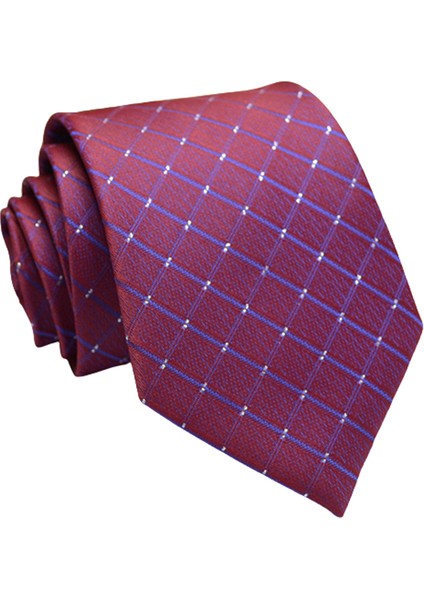 Int 8cm Klasik Saf Renk Çizgili Desen Kravat (Yurt Dışından)