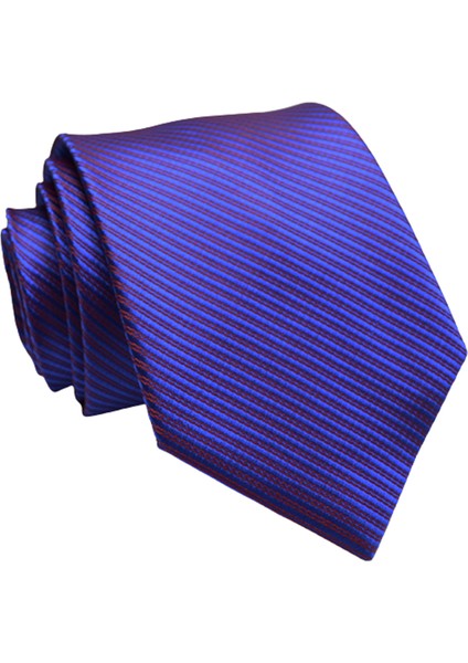 Int 8cm Klasik Saf Renk Çizgili Desen Kravat (Yurt Dışından)