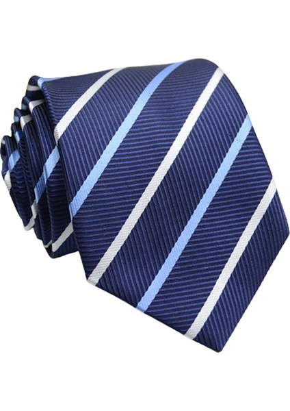 Int 8cm Klasik Saf Renk Çizgili Desen Kravat (Yurt Dışından)