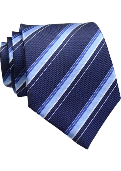 Int 8cm Klasik Saf Renk Çizgili Desen Kravat (Yurt Dışından)