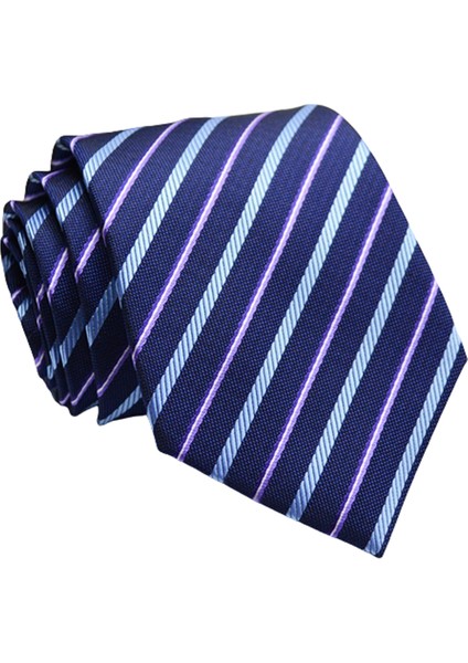 Int 8cm Klasik Saf Renk Çizgili Desen Kravat (Yurt Dışından)