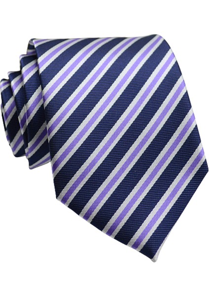 Int 8cm Klasik Saf Renk Çizgili Desen Kravat (Yurt Dışından)