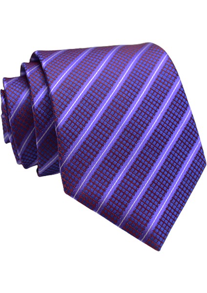 Int 8cm Klasik Saf Renk Çizgili Desen Kravat (Yurt Dışından)