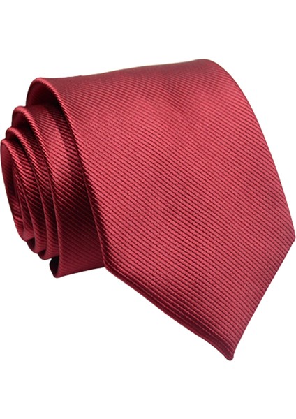 Int 8cm Klasik Saf Renk Çizgili Desen Kravat (Yurt Dışından)