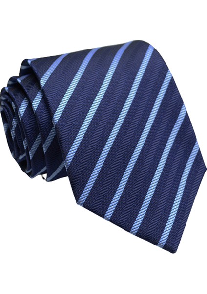 Int 8cm Klasik Saf Renk Çizgili Desen Kravat (Yurt Dışından)