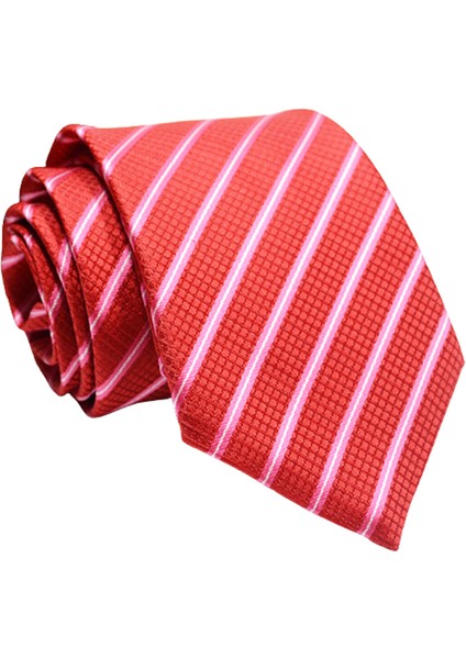 Int 8cm Klasik Saf Renk Çizgili Desen Kravat (Yurt Dışından)