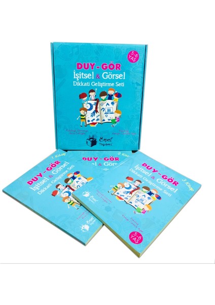 Duy-Gör 5-6 Yaş Işitsel & Görsel Dikkati Geliştirme ve Ilkokula Hazırlık Seti - 3 Kitap