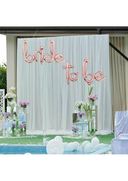 Bride To Be Imza Folyo Balon 10 Adet Rose Gold Balon 2 Adet 16 Inc Kalp Folyo Balon
