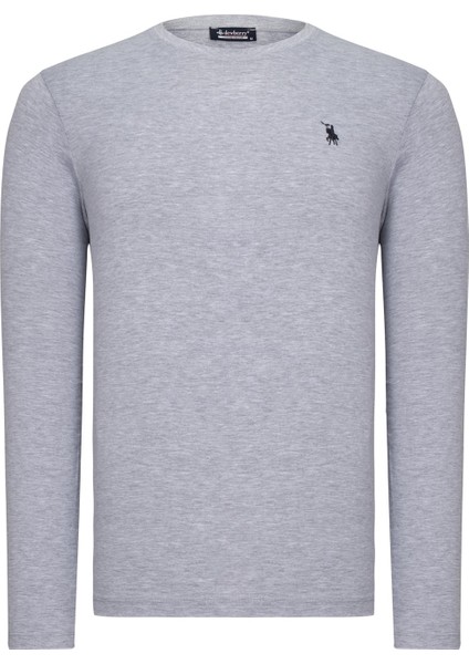 T8588 Dewberry Bisiklet Yaka Erkek Sweatshirt-Açık Gri