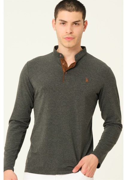 V4009 Dewberry Erkek Sweatshirt-Antrasit modelleri