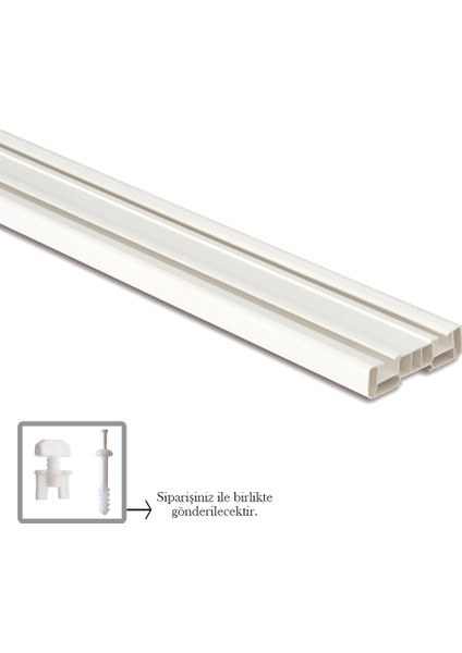 Okçu Kardeşler Yapı Market Perde Rayı Korniş 2 Raylı 2''li Korniş Uzunluk: 1 Metre