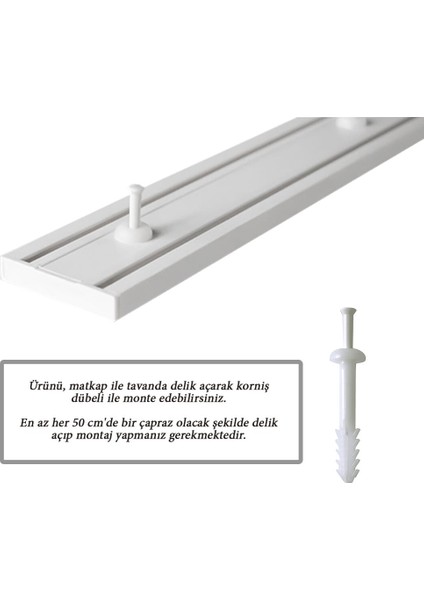 Okçu Kardeşler Yapı Market Perde Rayı Korniş 2 Raylı 2''li Korniş Uzunluk: 1 Metre modelleri