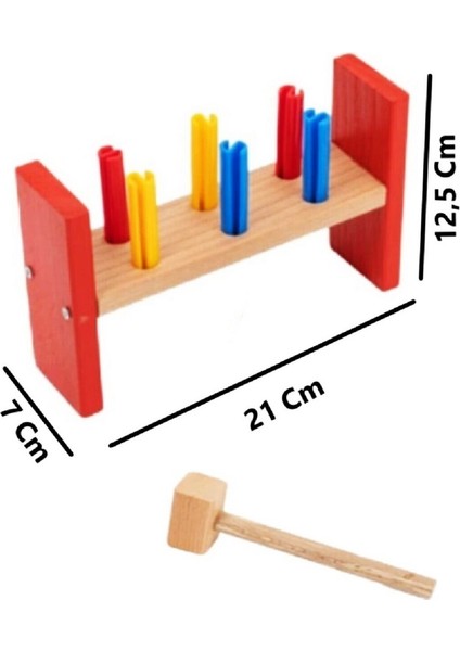 Renkli Ahşap Eğitici Geliştirici Çekiçli Çak Çak Oyunu