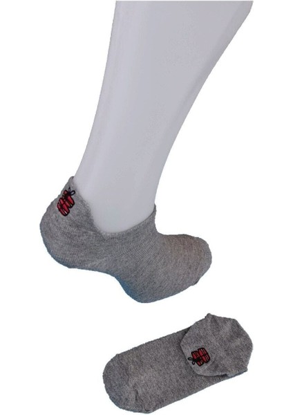 Unisex Emojili Çorap Gri 6 Lı