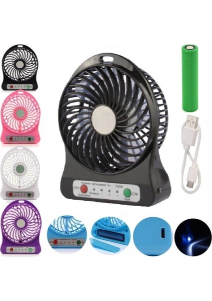 3 Kademeli Masaüstü ve Araç Mini Fan Pervane Şarjlı