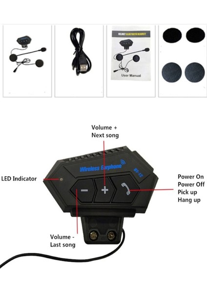 Wireless Earphone BT12 Bluetooth Motosiklet Kask Kulakliği Motorcu Kulakliği white modelleri
