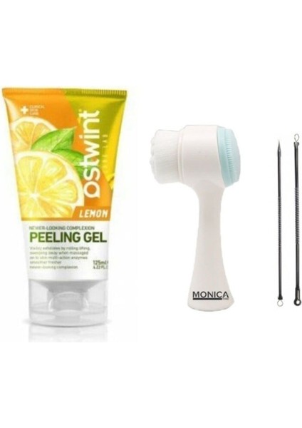 Cilt Temizleme Fırçası + Ostwint Lemon Peeling + 2li Komedon