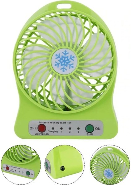 Vantilatör Şarjlı Mini Fan - Yeşil