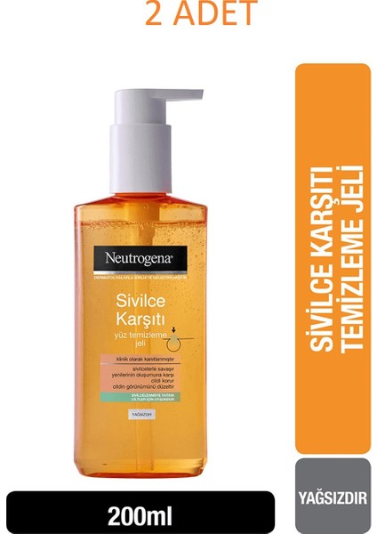 Neutrogena Visibly Clear Günlük Temizleme Jeli 200 ml 2 Adet