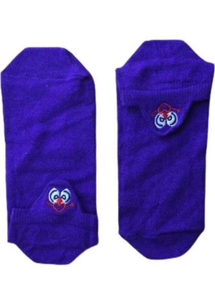 Emojili Kadın Babet Çorap Saks 1 Adet
