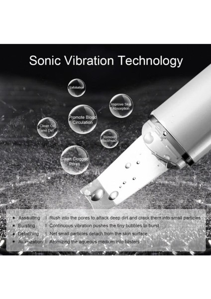 Ultrasonic Siyah Nokta Scrubber Spatula Şarjlı Cilt Temizleyici
