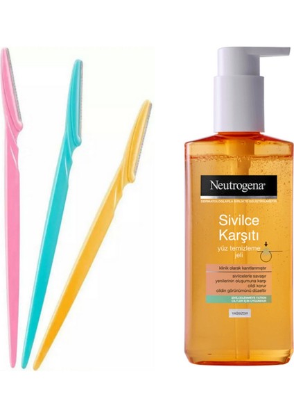 Neutrogena 3lü Kaş Usturası ve Yüz Temizleme Jeli 200 ml