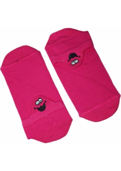 Unisex Fuşya Emojili Çorap 6 'lı