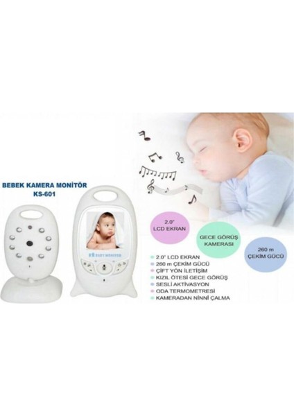Bebek Kamerası Gece Görüşlü Monitör Wifili Kamera Net Görüntü ve Cızırtısız KS-601 Ensağlm modelleri