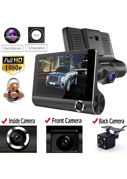 1080P Full HD Araç İçi Kamera Gece Görüş Özellikli Siyah Renkli Park Kamerası