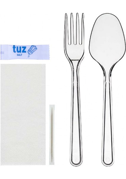 Tek Kullanımlık 5’li Çatal Kaşık Seti 50'li
