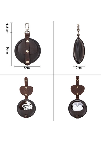 Hook Kahverengi Pro Crazy Horse Doku Kulaklık Kılıfı (Yurt Dışından)
