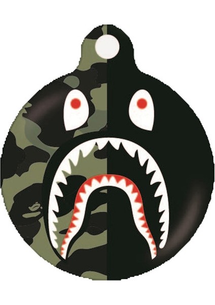 Airtag Yeşil Siyah Köpekbalığı'nın Ağız Desen Izleyici Koruyucu Kılıf (Yurt Dışından)