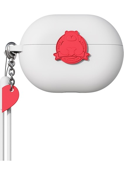 Huawei Buds Kaya Alanı RPC1600 Pro Ayı Desen Silikon Kulaklık Kılıfı Beyaz (Yurt Dışından)