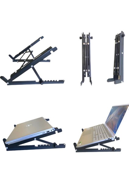 Katlanabilir, Çelik Laptop Standı Soğutucu Yükseltici Notebook/Dizüstü/Tablet, Tüm Ekranlarla Uyumlu