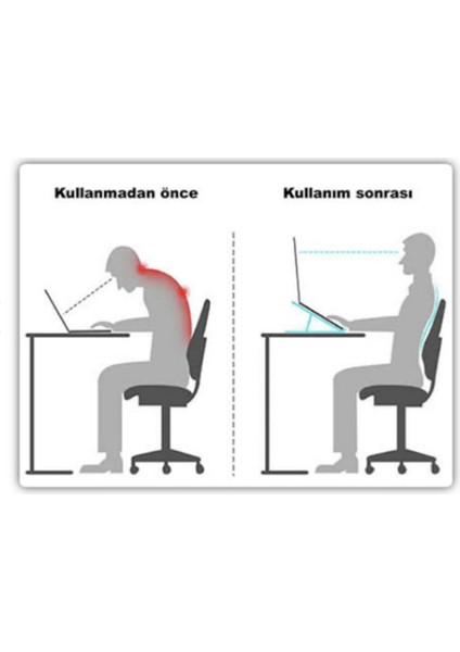 Katlanabilir, Çelik Laptop Standı Soğutucu Yükseltici Notebook/Dizüstü/Tablet, Tüm Ekranlarla Uyumlu