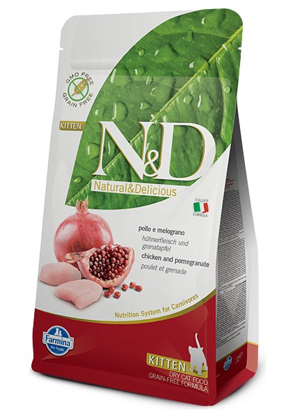 N-D Tahılsız Tavuklu Narlı Yavru Kedi Maması 1.5 kg