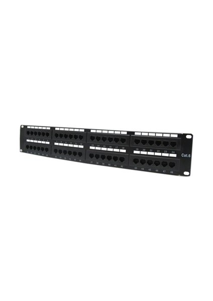 48 Port Modüler Omega Cat 6 Plus Patch Panel Dolu