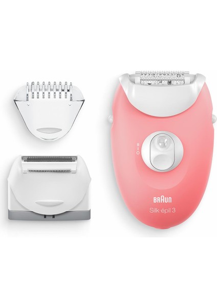 Silk-Épil 3 3277 Smartlight, 2 Hız Ayarı, Kablolu Epilatör / Pembe