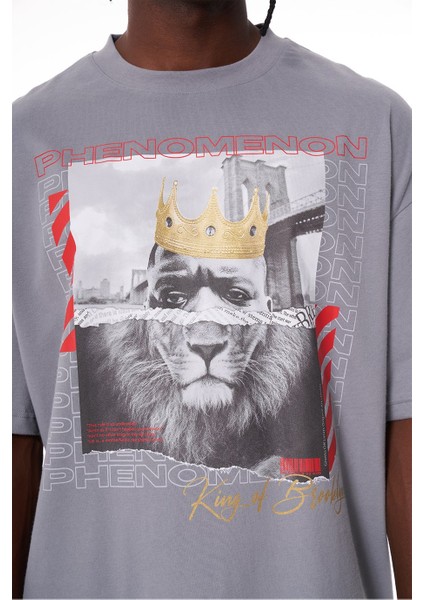 King Of Brooklyn Grey T-Shirt fırsatları