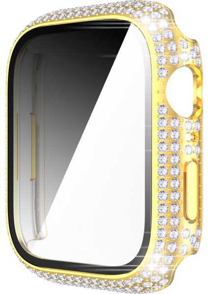 Apple Watch Serisi 7 45 mm. Mas Pc + Temperli Cam Saat Kılıfı (Yurt Dışından)