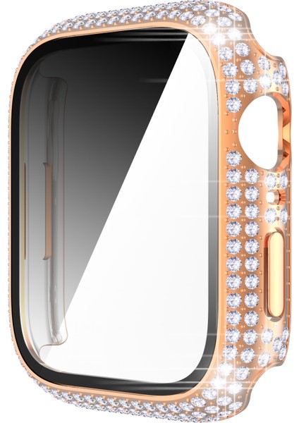 Apple Watch Serisi 7 41 mm. Mas Pc + Temperli Cam Saat Kılıfı (Yurt Dışından)