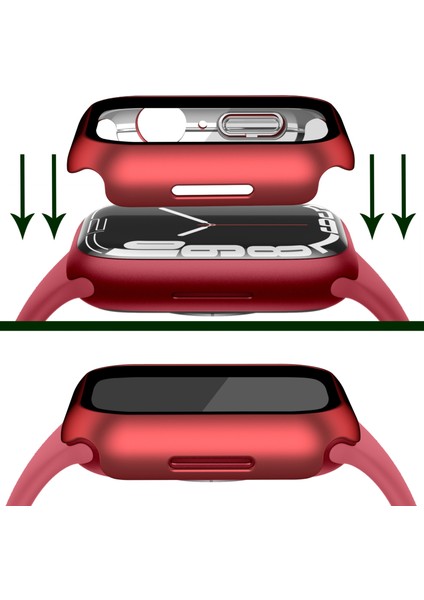 Ektroplating Mat Her Şey Dahil Pc + Temperli Gl Watch Case Apple Watch S 7 41 mm. (Yurt Dışından) modelleri