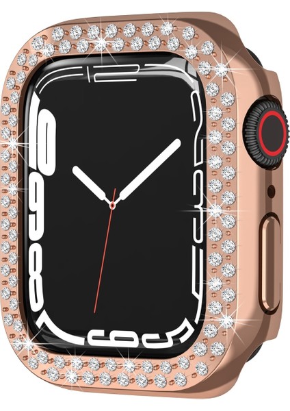 Galvanik Pc Çift Satırlar Mas Koruyucu Kılıf Apple Watch S 7 45 mm. İçin (Yurt Dışından)